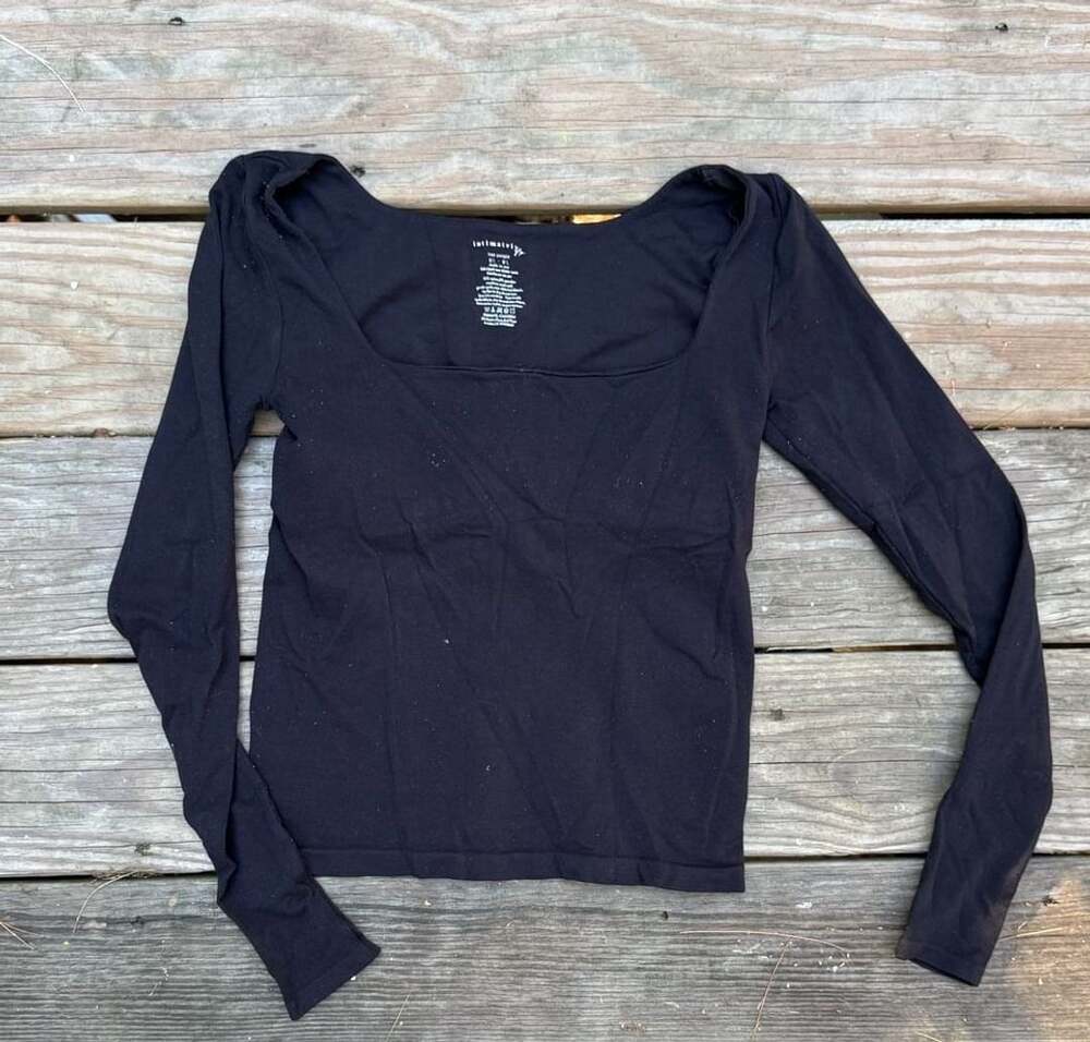 Free People Intimately Long Sleeve Top M/L Black